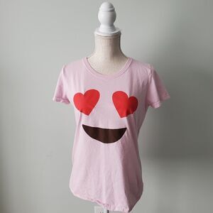 FRUIT OF THE LOOM  WOMEN'S VALENTINES DAY OR EMOJI TEE SHIRT SIZE MEDIUM